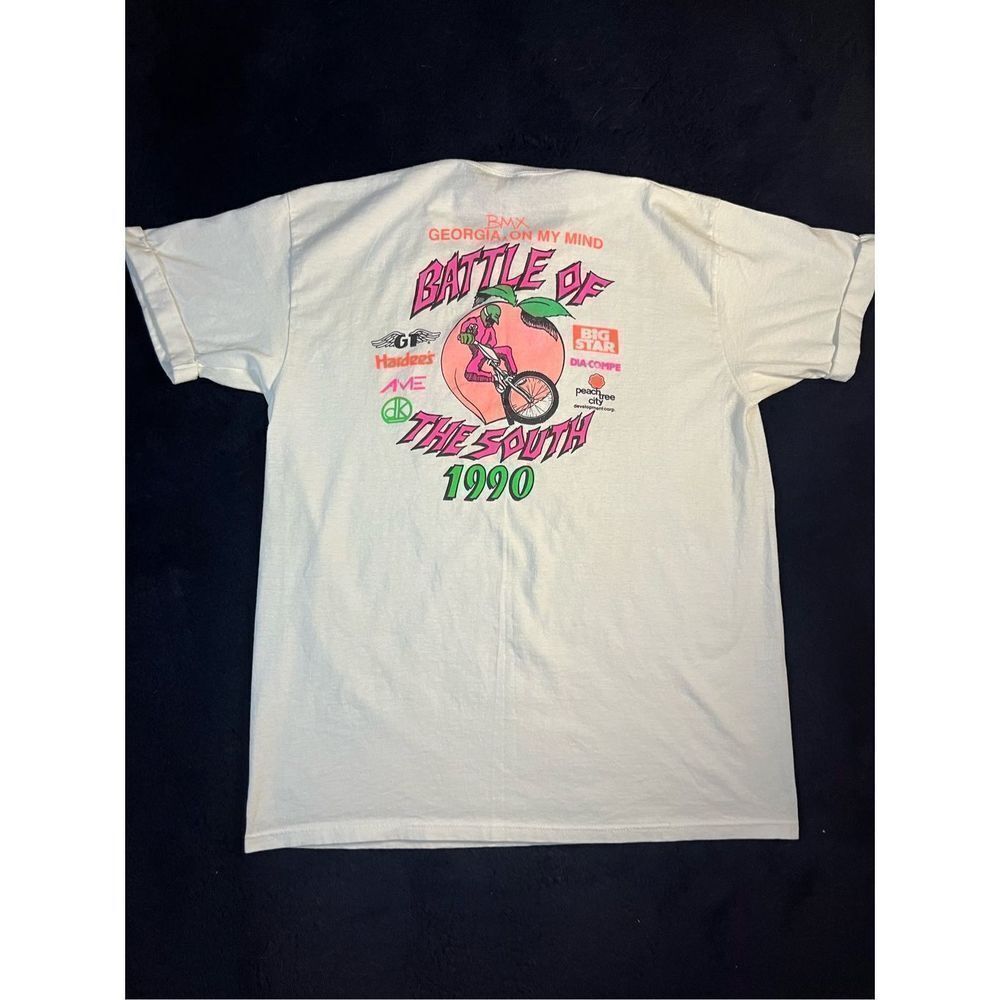 Vintage Battle Of The South 1990 BMX Contest T Shirt Pre Cuffed Sz XL B9